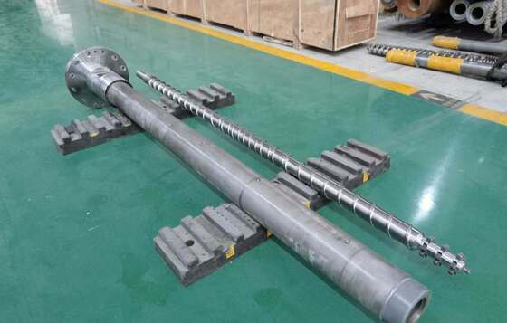 একক স্ক্রু এক্সট্রুডার স্ক্রু ব্যারেল 20mm-200mm স্ক্রু ব্যাসার্ধ HV900-1100 ব্যারেল কঠোরতা এবং নাইট্রাইড পৃষ্ঠ চিকিত্সা